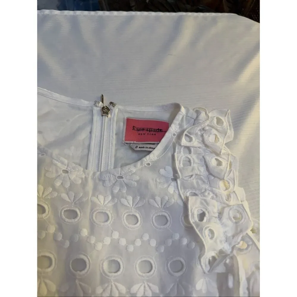 Kate Spade New York White Eyelet Dress Size 0